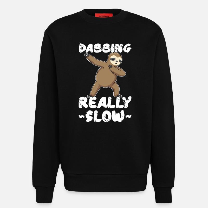 Dabbing Really Slow Sloth - Sweatshirt - made by SPREAD  - SOLID BLACK
