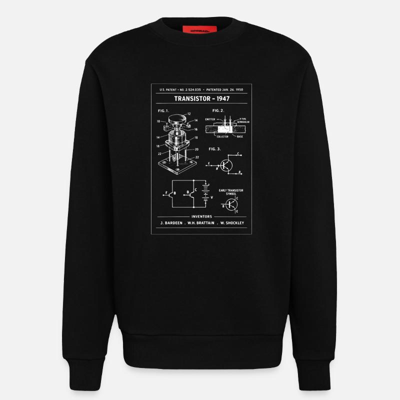 Transistorpatent-Bauplan - Sweatshirt - made by SPREAD  - SOLID BLACK