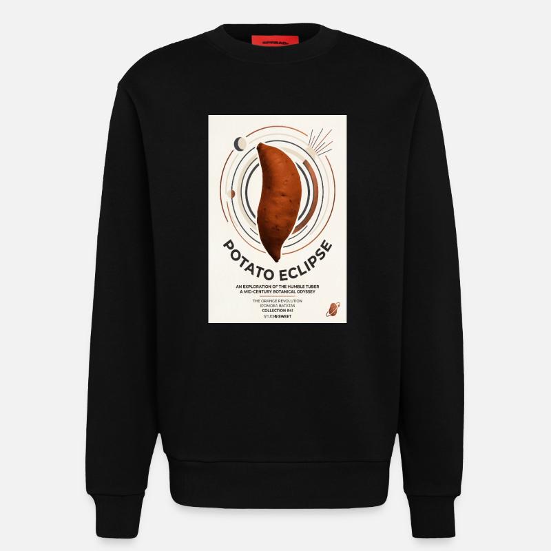 Potato Eclipse: Humble Tuber Odyssey - Sweatshirt - made by SPREAD  - SOLID BLACK