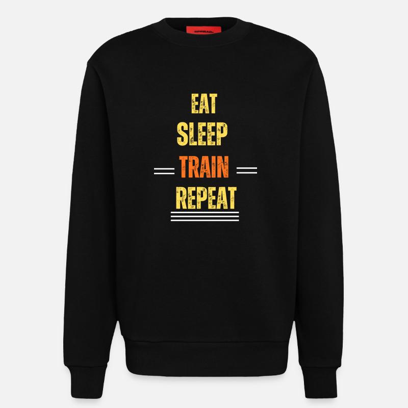 Eat Sleep Train Repeat - Sweatshirt - made by SPREAD  - SOLID BLACK