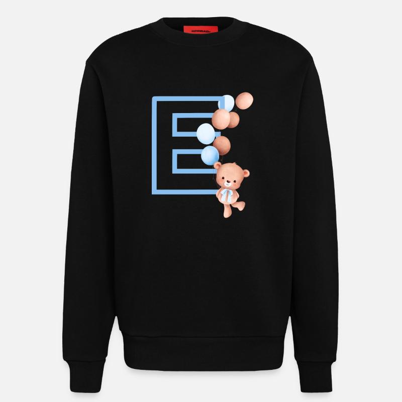 Blauer Buchstabe E Bär - Sweatshirt - made by SPREAD  - SOLID BLACK