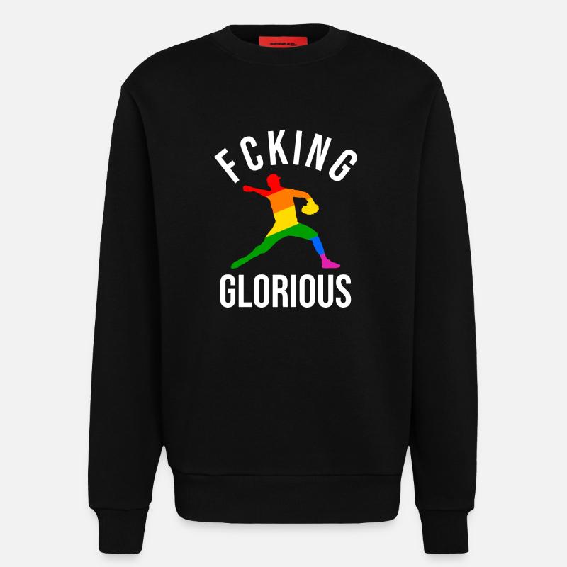 Fcking Glorious Baseball Player - Sweatshirt - made by SPREAD  - SOLID BLACK