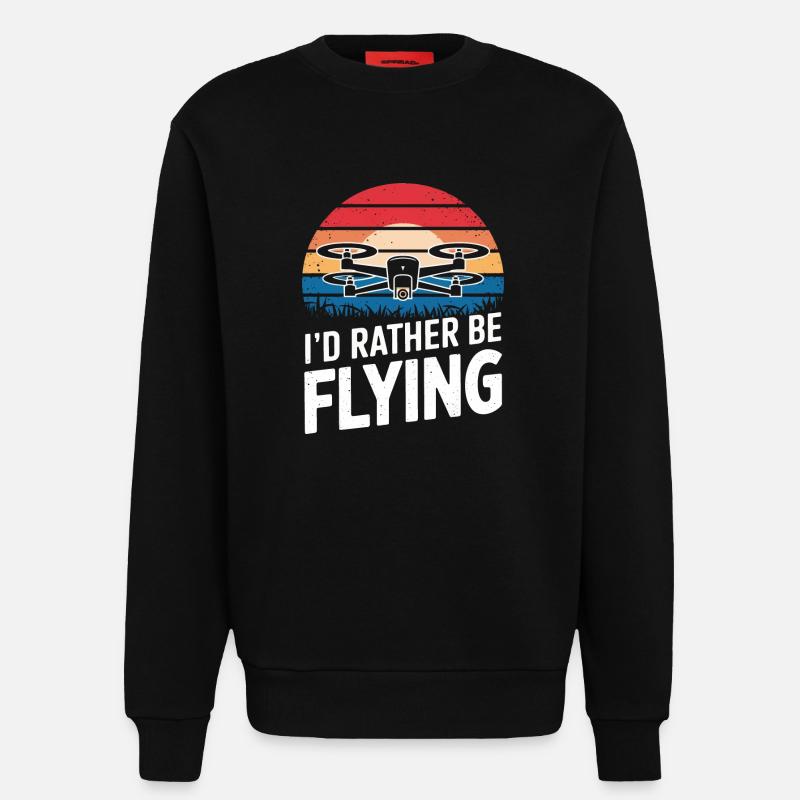 Dronen Pilot Quadrocopter Drone - Sweatshirt - made by SPREAD  - SOLID BLACK