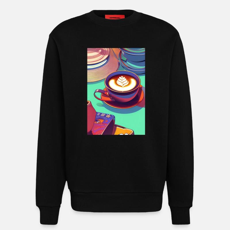 Kaffee, Kaffeebohnen - Sweatshirt - made by SPREAD  - SOLID BLACK