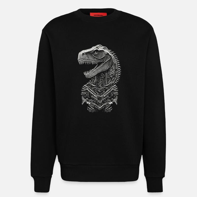 Porträt eines T-Rex-Dinosauriers - Sweatshirt - made by SPREAD - SOLID BLACK
