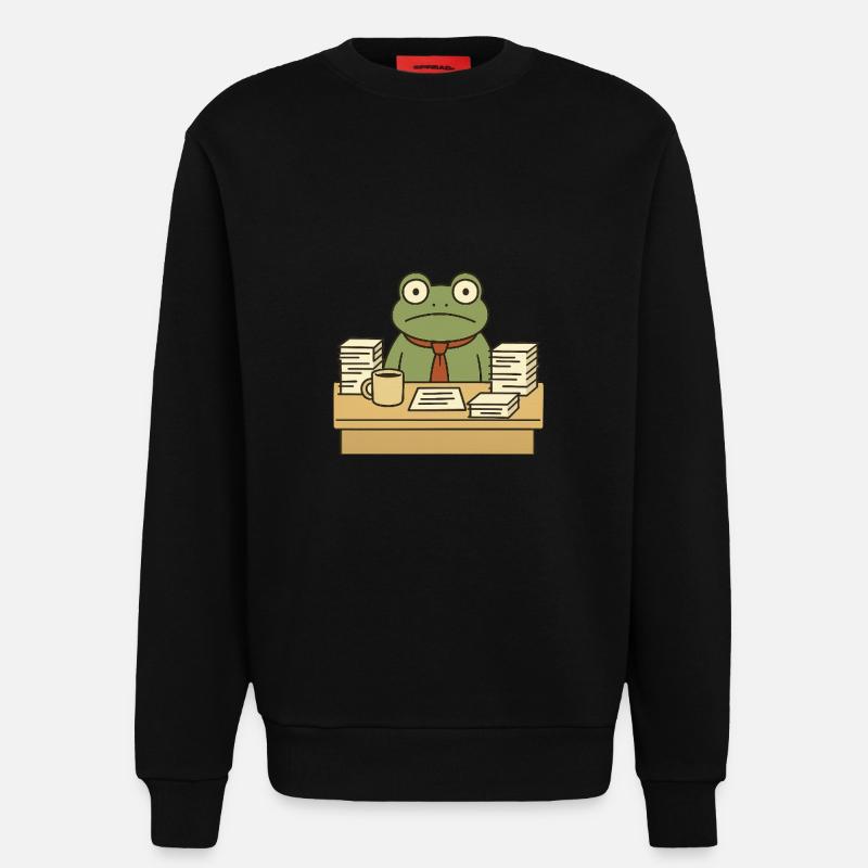 Business Frog - Sweatshirt - made by SPREAD  - SOLID BLACK