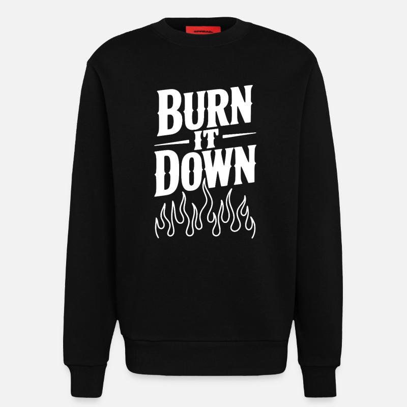 Burn it Down - Sweatshirt - made by SPREAD  - SOLID BLACK
