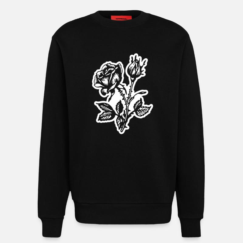 Rose Blume - Sweatshirt - made by SPREAD  - SOLID BLACK