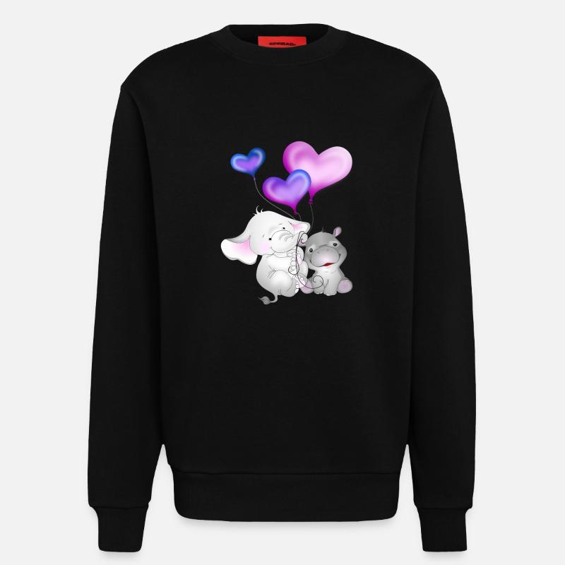 Elefant Luftballon Nilpferd - Sweatshirt - made by SPREAD  - SOLID BLACK