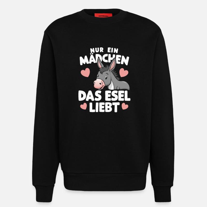 Âne âne mulet Muli - Sweat bio décontracté fabriqué en UE - SOLID BLACK