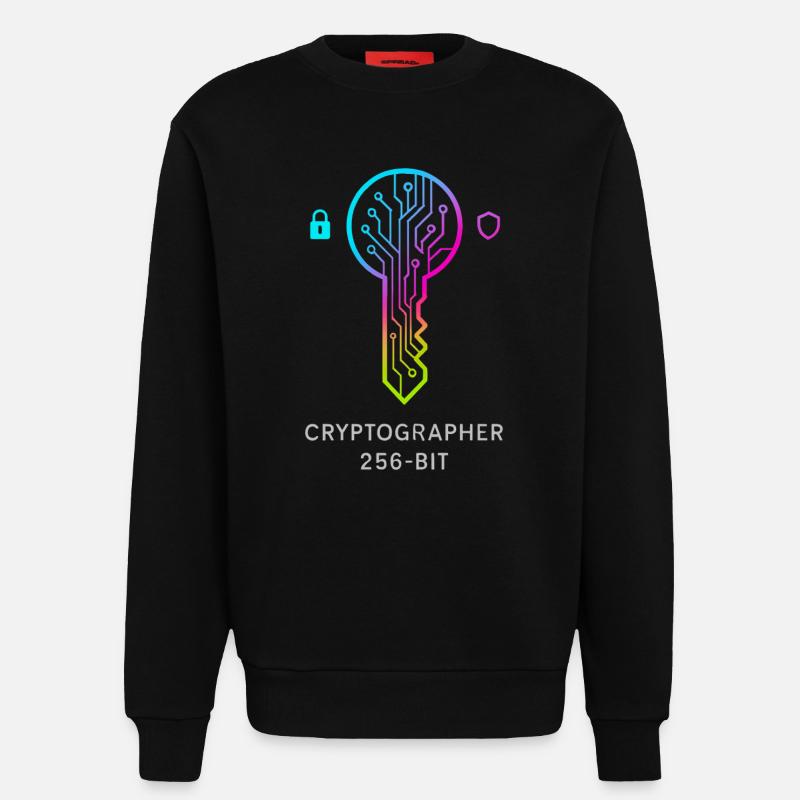 Expert in Cryptography and 256-bit Security - Sweatshirt - made by SPREAD  - SOLID BLACK