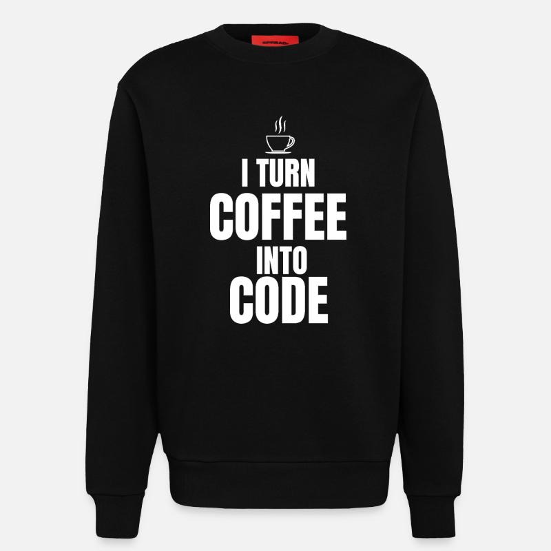 Ich verwandle Kaffee in Code - Sweatshirt - made by SPREAD  - SOLID BLACK