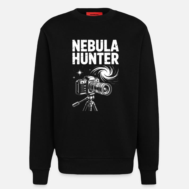 Nebula Hunter Teleskopkunst - Sweatshirt - made by SPREAD - SOLID BLACK