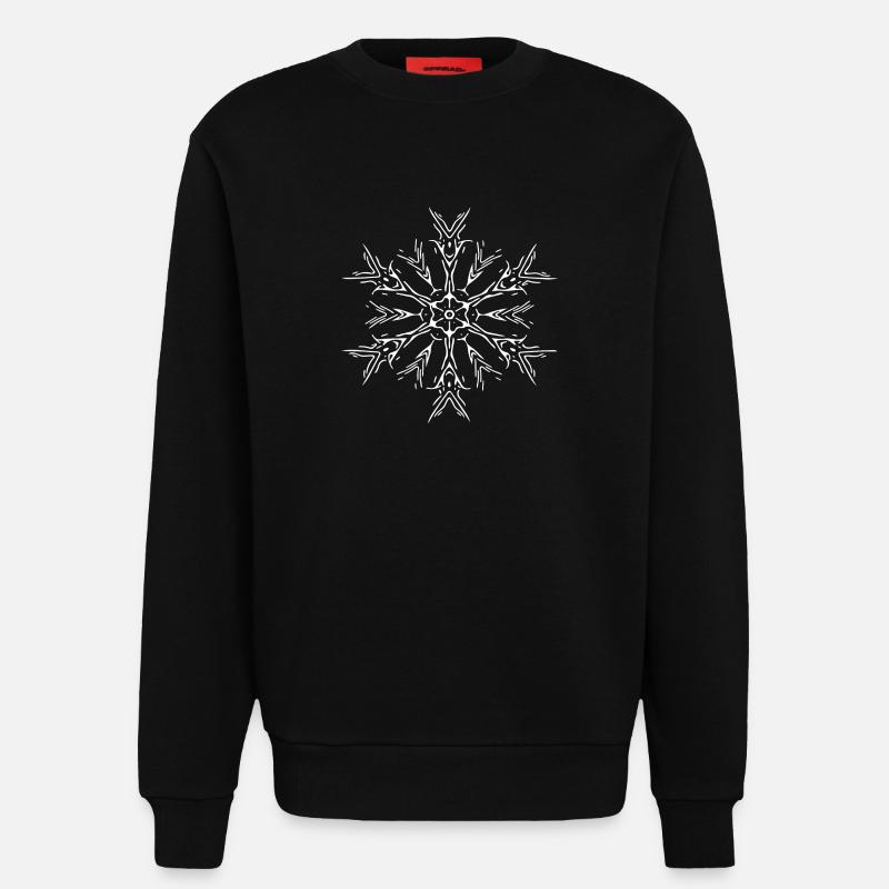 Mandala Lines Abstract Shape Pattern - Sweat bio décontracté fabriqué en UE - SOLID BLACK