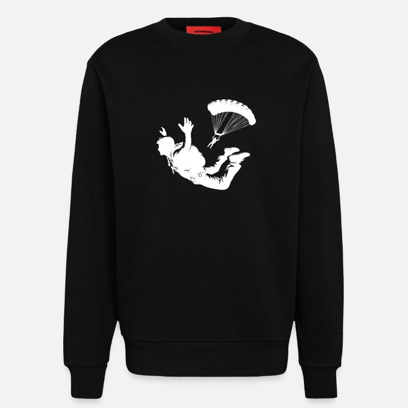 Two hobby skydiving skydiving - Sweatshirt - made by SPREAD  - SOLID BLACK