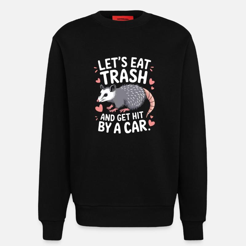 Opossum Possum Tier - Sweatshirt - made by SPREAD  - SOLID BLACK