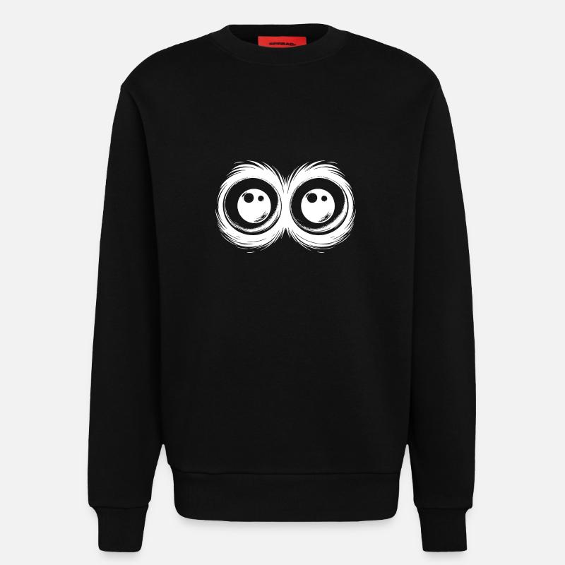 Lustige Augen mit durchdringendem Blick - Sweatshirt - made by SPREAD  - SOLID BLACK