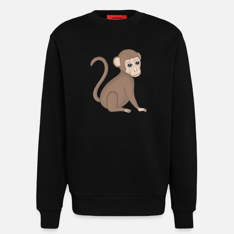 Affe Baby Äffchen - Sweatshirt - made by SPREAD  - SOLID BLACK
