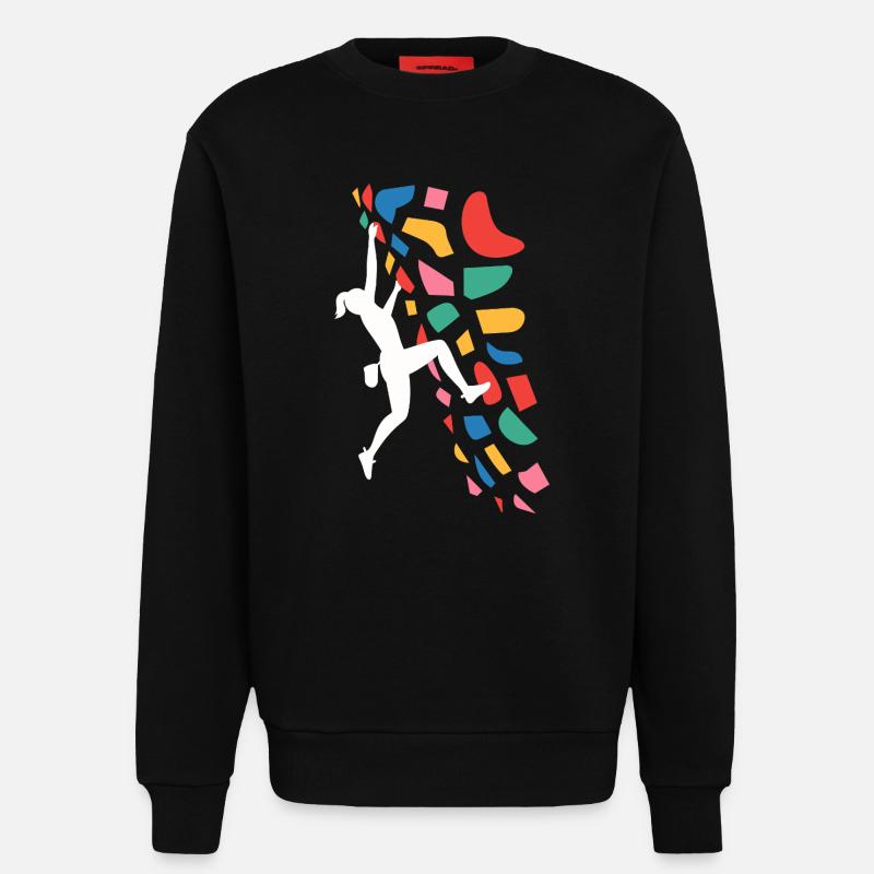 Boulder-Kletterer Bunte Griffe - Sweatshirt - made by SPREAD  - SOLID BLACK