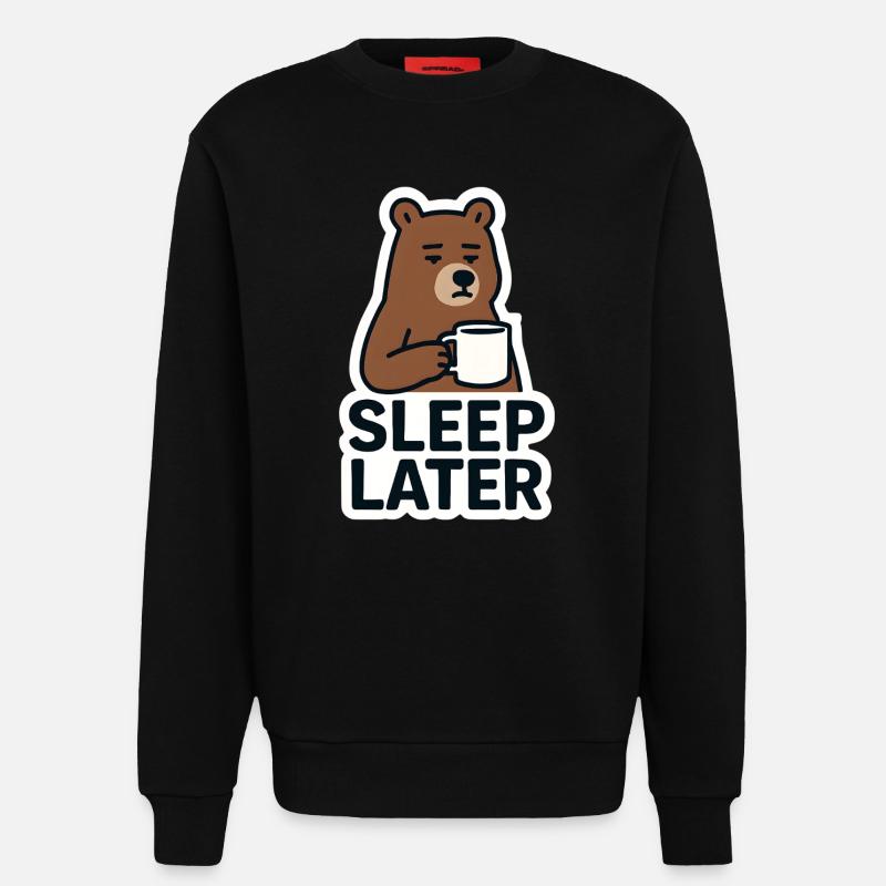 Bär Ruhiger Schlaf Später Illustration - Sweatshirt - made by SPREAD  - SOLID BLACK