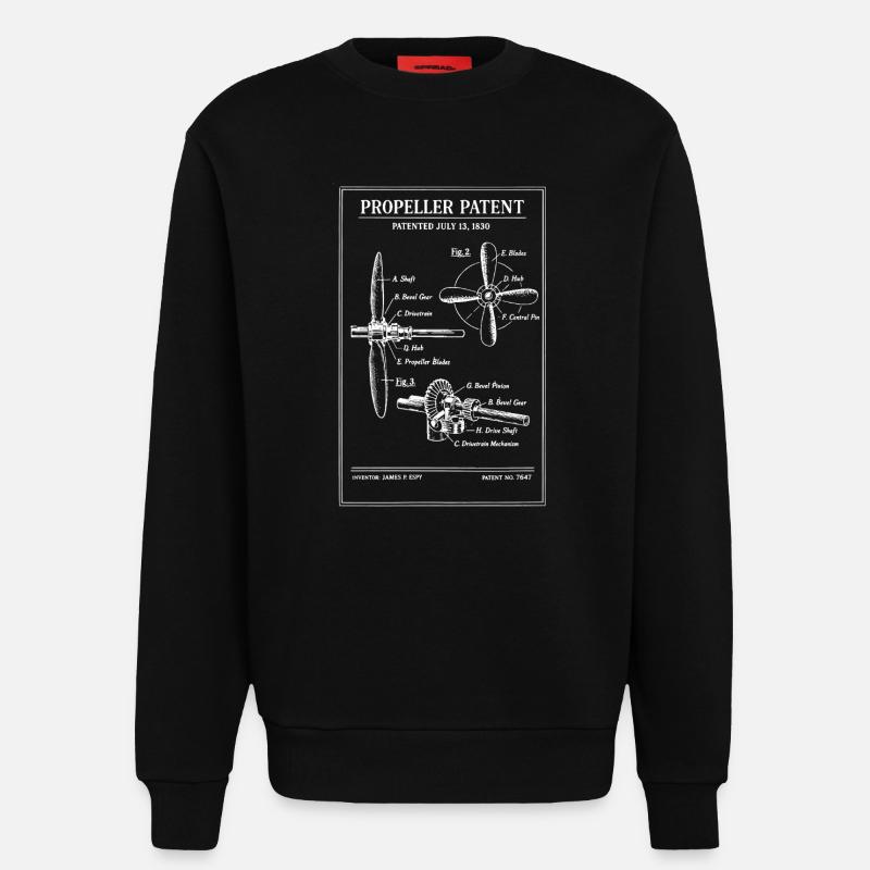 Propellerpatent-Bauplan - Sweatshirt - made by SPREAD  - SOLID BLACK