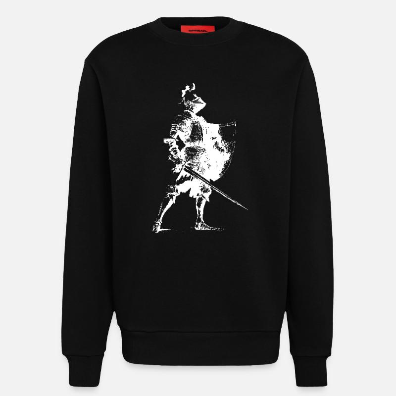 Ritter-Silhouette mit Schild - Sweatshirt - made by SPREAD - SOLID BLACK