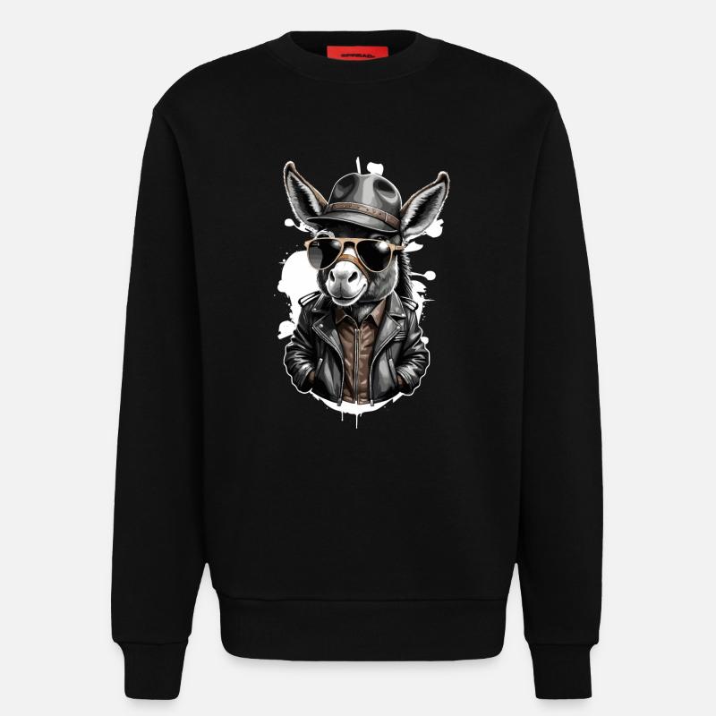 Cool donkey - Sweatshirt - made by SPREAD - SOLID BLACK