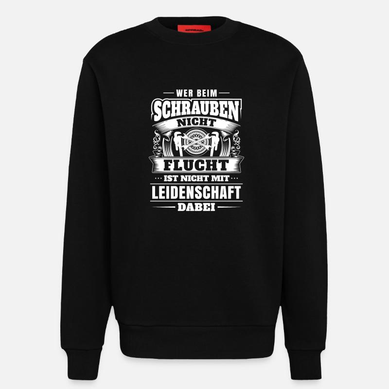 Schrauben Leidenschaft - Sweatshirt - made by SPREAD - SOLID BLACK