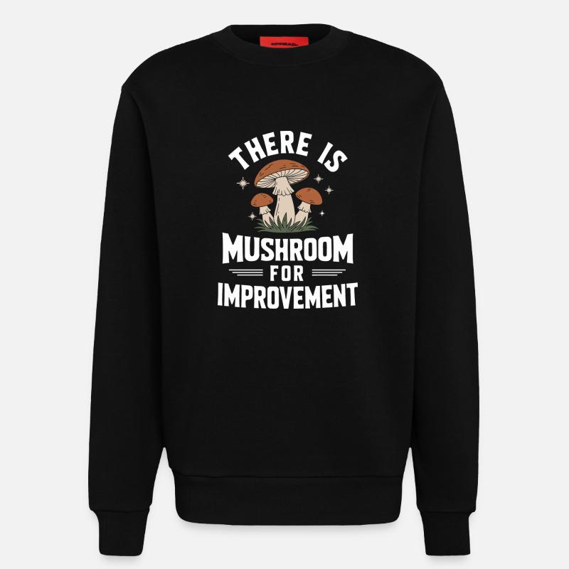 Champignons Champignons Champignon Champignon - Sweat bio décontracté fabriqué en UE - SOLID BLACK