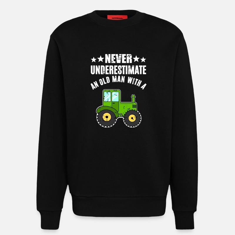 Never Underestimate Traktor - Sweatshirt - made by SPREAD - SOLID BLACK