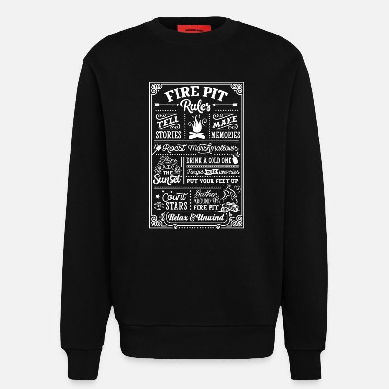 Fire Pit Rule - Sweatshirt - made by SPREAD - SOLID BLACK