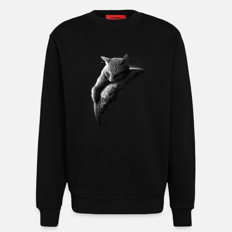 MOONCAT 2 (Wählen Sie Schwarz) - Sweatshirt - made by SPREAD - SOLID BLACK