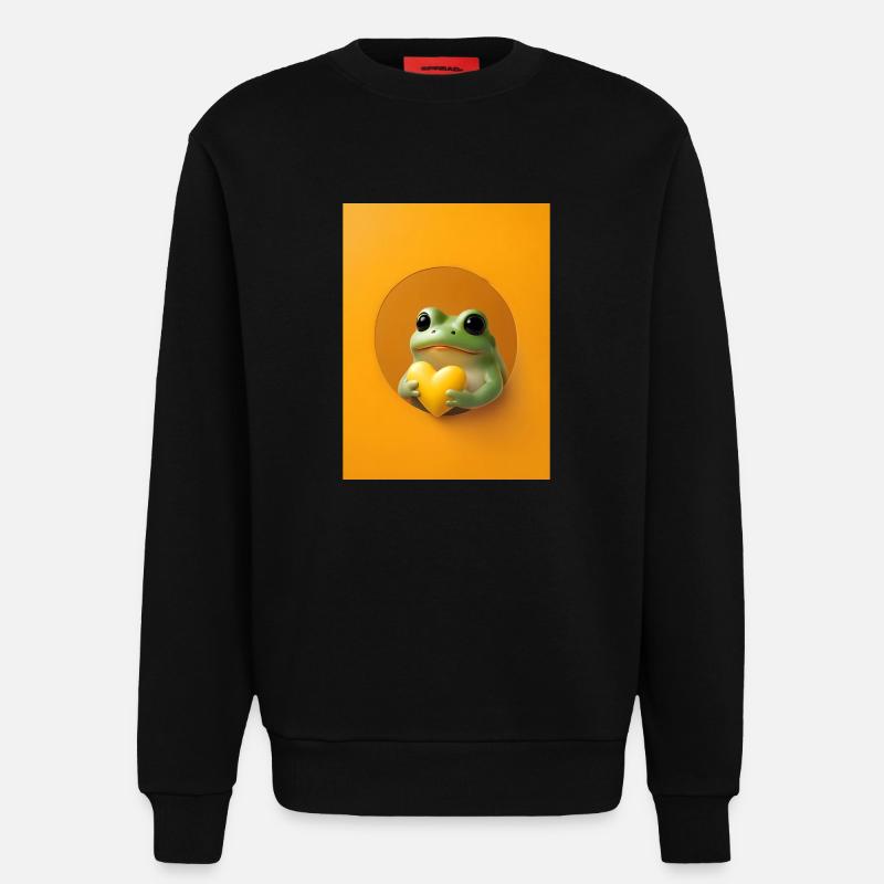Frosch Herz niedlich Geschenk - Sweatshirt - made by SPREAD - SOLID BLACK