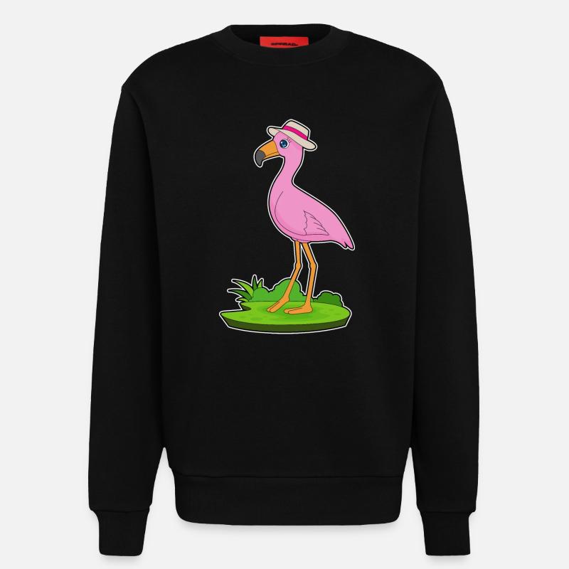 Flamingo Hut - Sweatshirt - made by SPREAD  - SOLID BLACK