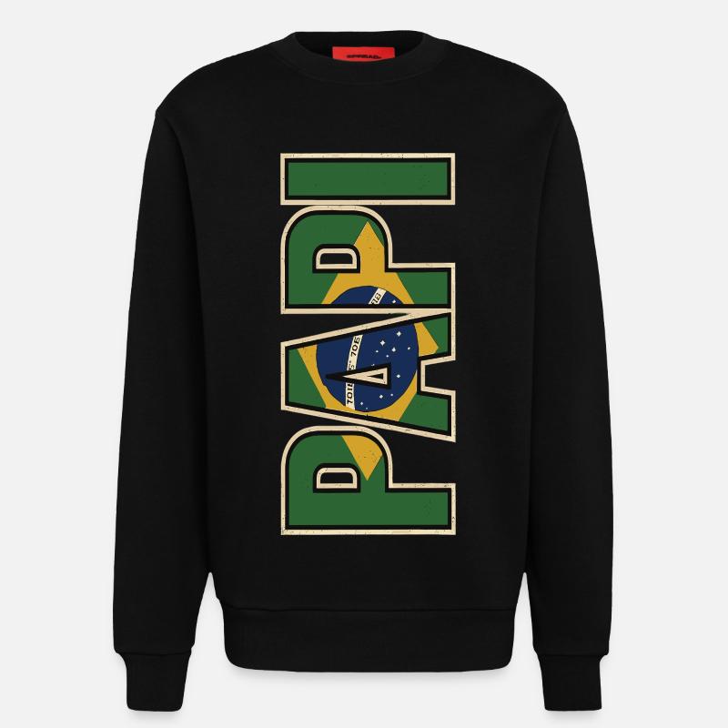 PAPI Brasil – Retro Style mit Flaggen - Sweatshirt - made by SPREAD  - SOLID BLACK