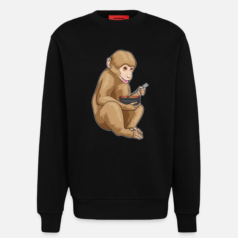Affe Ramen Schüssel - Sweatshirt - made by SPREAD  - SOLID BLACK