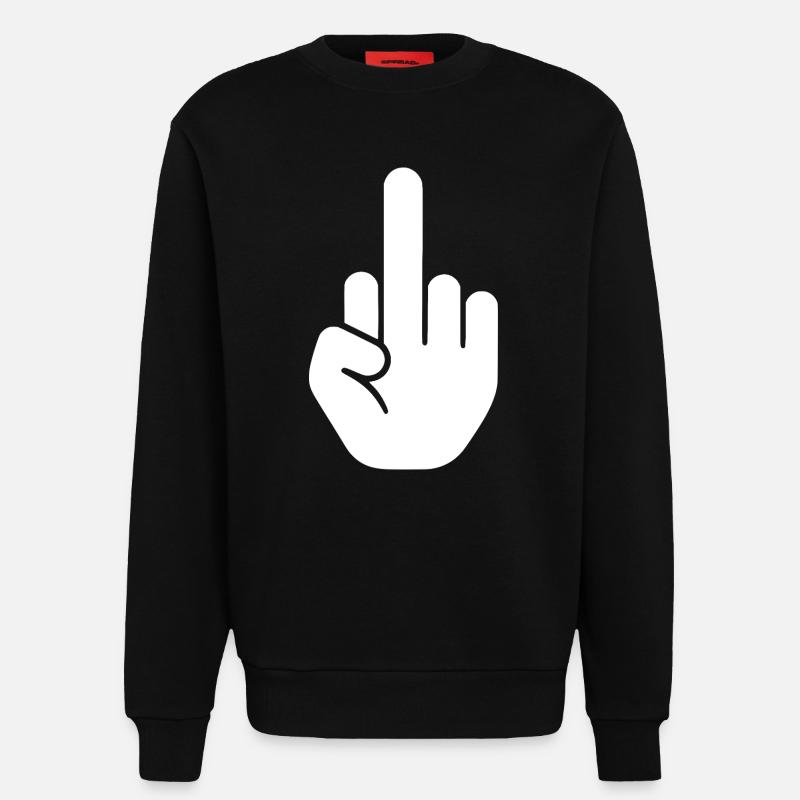 Middle finger - Sweatshirt - made by SPREAD - SOLID BLACK