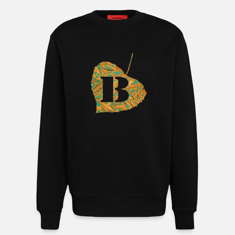 Feuille E 95 B - Sweat bio décontracté fabriqué en UE - SOLID BLACK