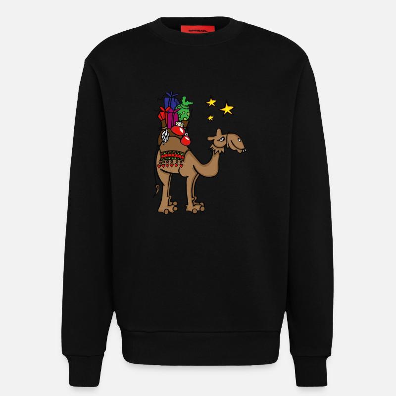 Kamel,Weihnachten - Sweatshirt - made by SPREAD - SOLID BLACK