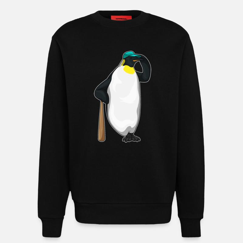 Penguin Baseball Batts - Sweat bio décontracté fabriqué en UE - SOLID BLACK