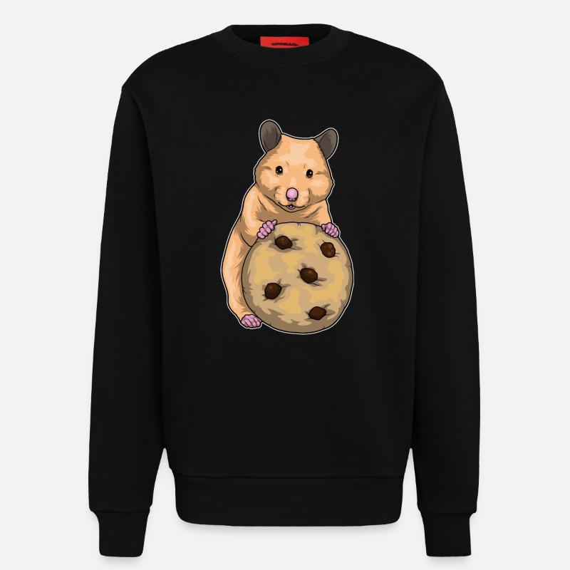 Biscuit hamster - Sweat bio décontracté fabriqué en UE - SOLID BLACK