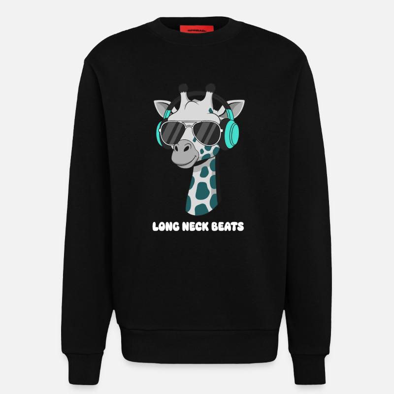 GiraffenDJ mit Kopfhörer - Sweatshirt - made by SPREAD  - SOLID BLACK