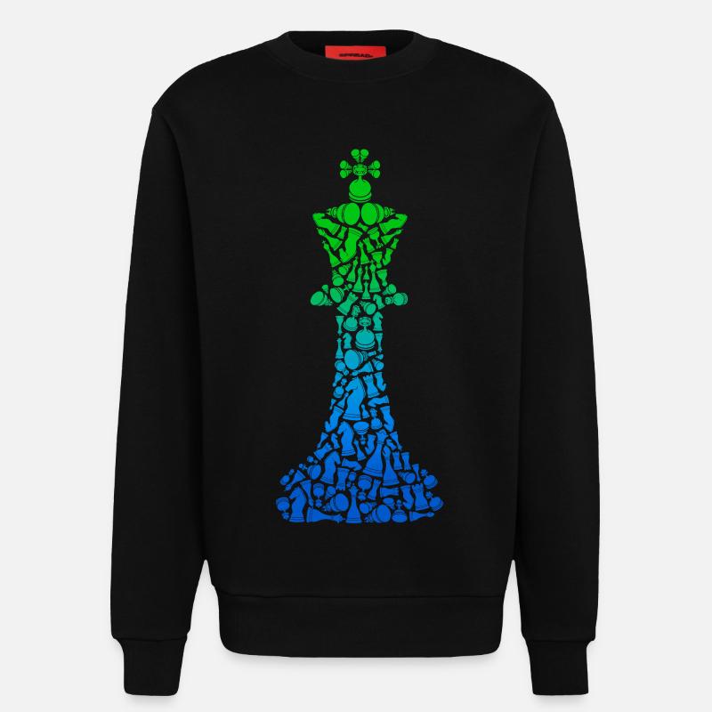 Pièces d’échecs Jeu d’échecs Joueur d’échecs Échecs - Sweat bio décontracté fabriqué en UE - SOLID BLACK
