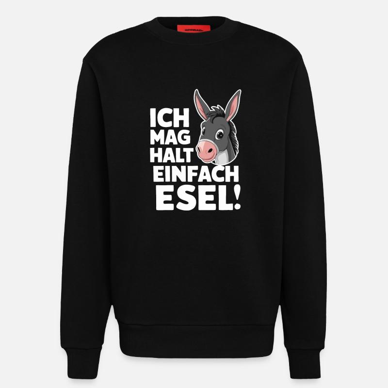 Esel Eselchen Maultier Muli - Sweatshirt - made by SPREAD - SOLID BLACK
