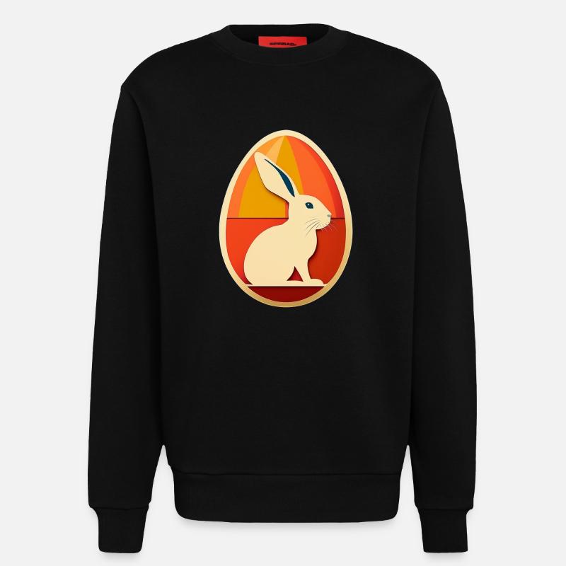 Conception d’oeuf de Pâques n°14 - Sweat bio décontracté fabriqué en UE - SOLID BLACK