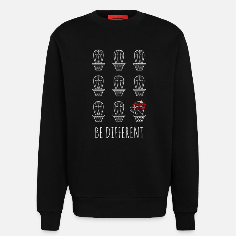 Be different cactus - Sweatshirt - made by SPREAD  - SOLID BLACK