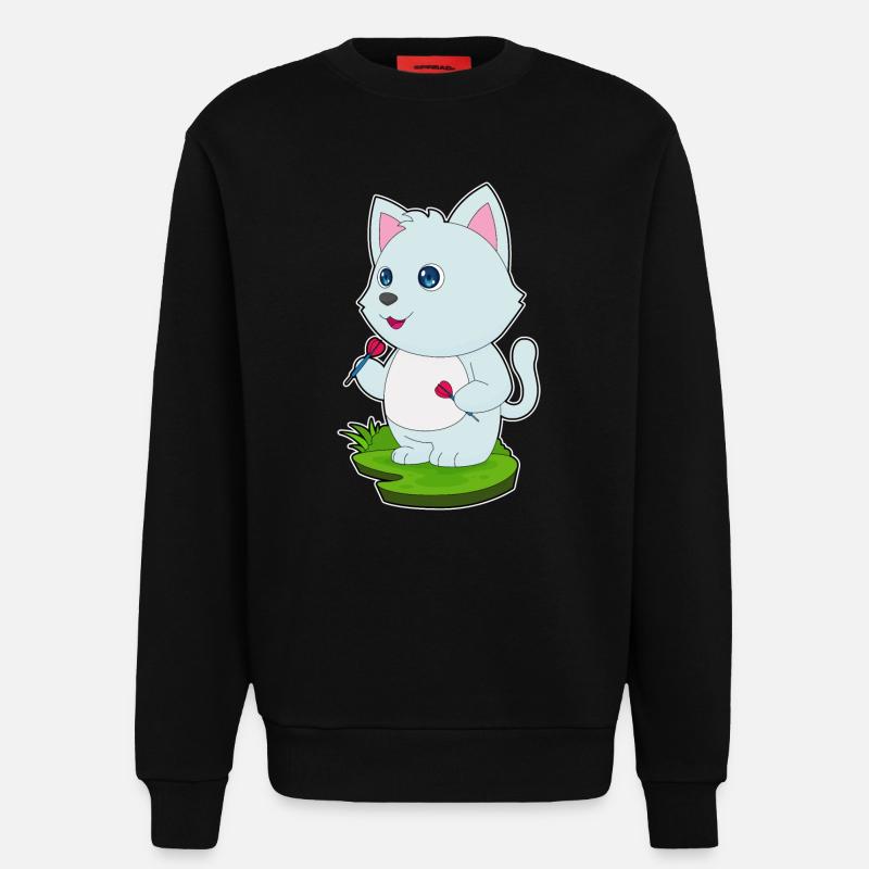 Fléchette de chat - Sweat bio décontracté fabriqué en UE - SOLID BLACK