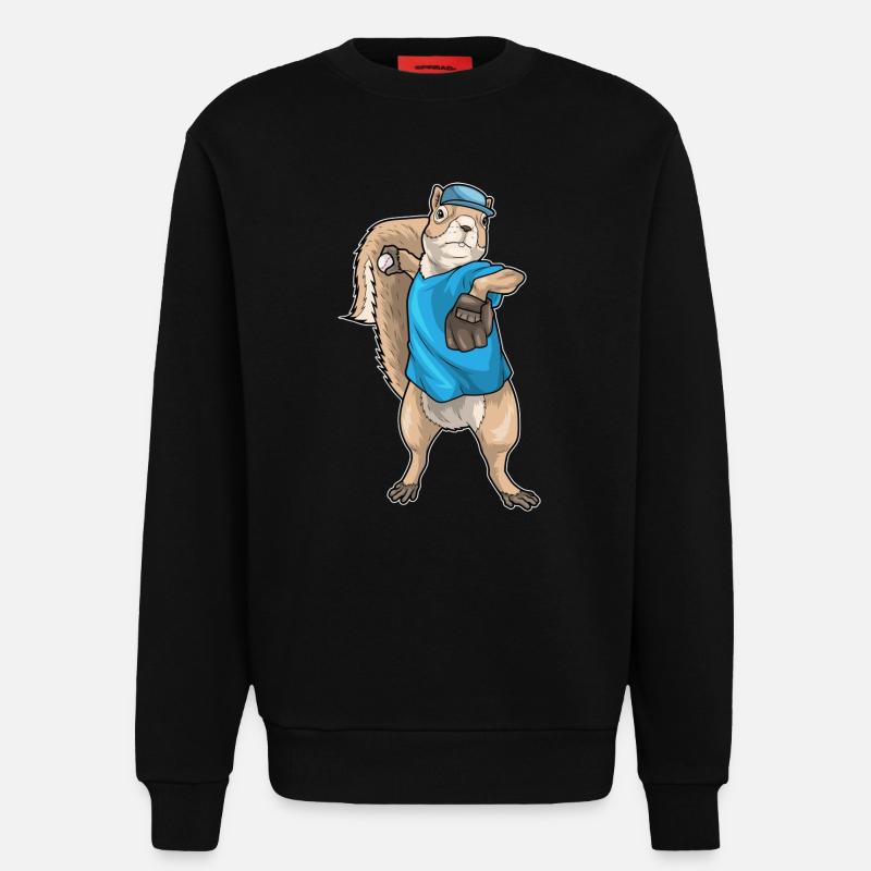 Eichhörnchen Baseball Baseballhandschuh - Sweatshirt - made by SPREAD  - SOLID BLACK