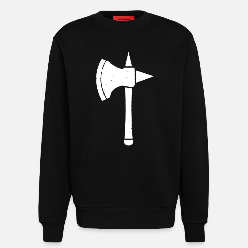 Wikinger Axt Krieger Waffe Mittelalter - Sweatshirt - made by SPREAD  - SOLID BLACK