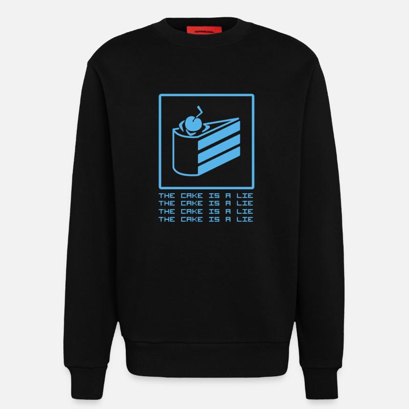 THE CAKE IS A LIE - Sweatshirt - made by SPREAD - SOLID BLACK
